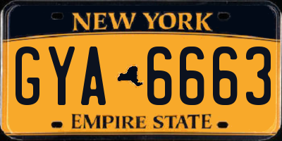 NY license plate GYA6663