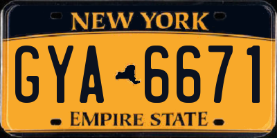 NY license plate GYA6671