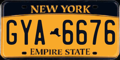 NY license plate GYA6676