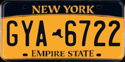 NY license plate GYA6722