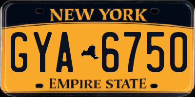 NY license plate GYA6750