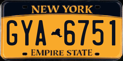 NY license plate GYA6751