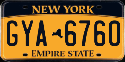 NY license plate GYA6760