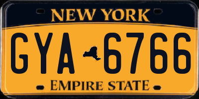 NY license plate GYA6766