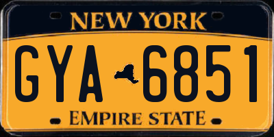 NY license plate GYA6851