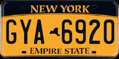 NY license plate GYA6920