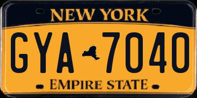 NY license plate GYA7040