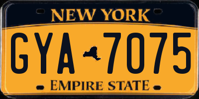 NY license plate GYA7075