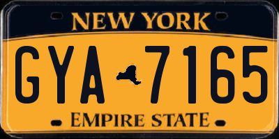 NY license plate GYA7165