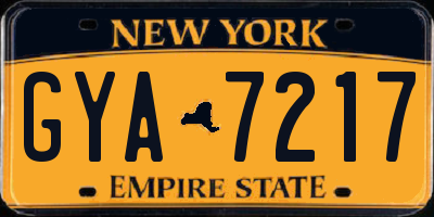 NY license plate GYA7217