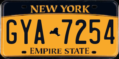 NY license plate GYA7254