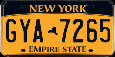 NY license plate GYA7265