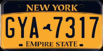NY license plate GYA7317