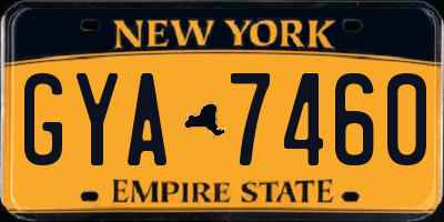 NY license plate GYA7460
