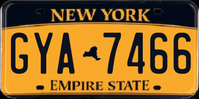 NY license plate GYA7466