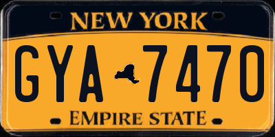 NY license plate GYA7470