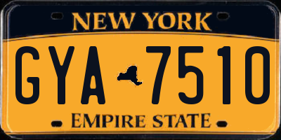 NY license plate GYA7510