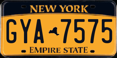NY license plate GYA7575
