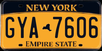 NY license plate GYA7606