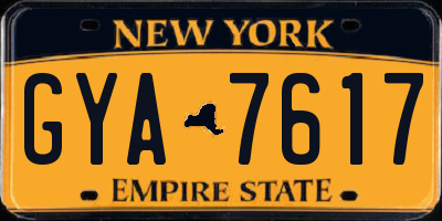 NY license plate GYA7617