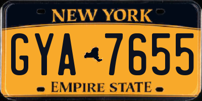 NY license plate GYA7655