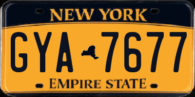 NY license plate GYA7677