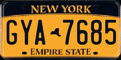NY license plate GYA7685