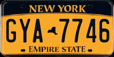 NY license plate GYA7746