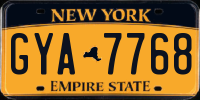 NY license plate GYA7768