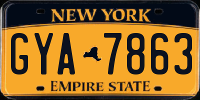 NY license plate GYA7863