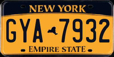 NY license plate GYA7932