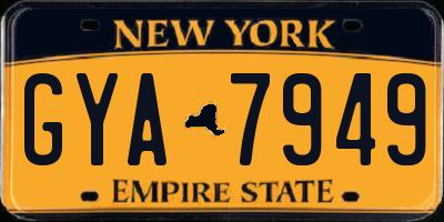 NY license plate GYA7949