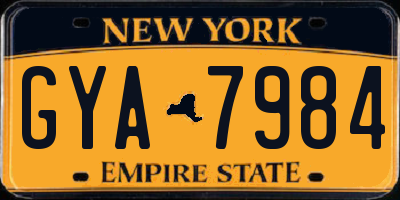 NY license plate GYA7984