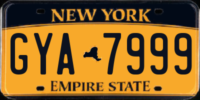 NY license plate GYA7999