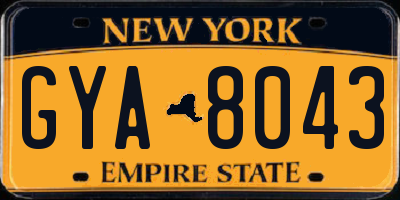 NY license plate GYA8043