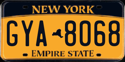 NY license plate GYA8068