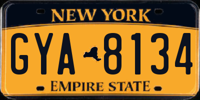 NY license plate GYA8134