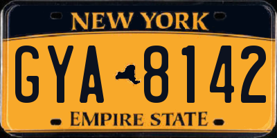 NY license plate GYA8142