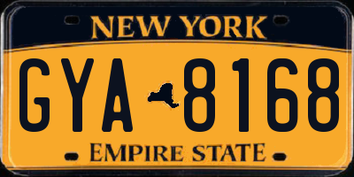 NY license plate GYA8168