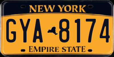 NY license plate GYA8174