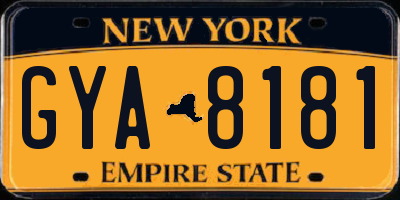 NY license plate GYA8181