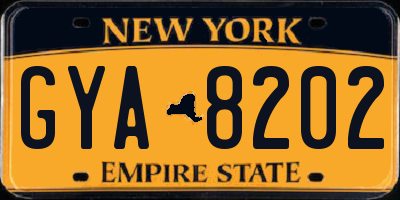 NY license plate GYA8202