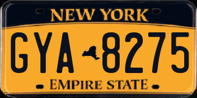 NY license plate GYA8275