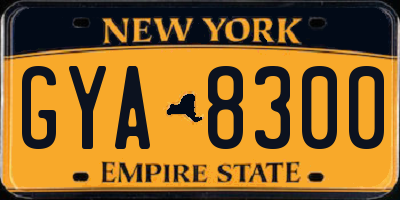 NY license plate GYA8300