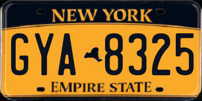 NY license plate GYA8325