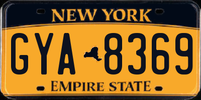 NY license plate GYA8369
