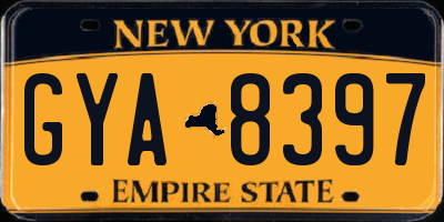 NY license plate GYA8397