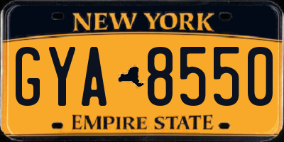 NY license plate GYA8550