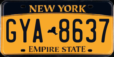 NY license plate GYA8637