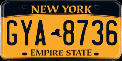 NY license plate GYA8736